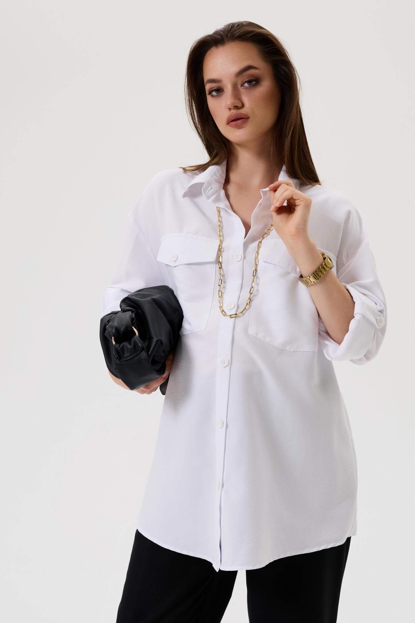 Рубашка для беременных женщин белая офисная женская летняя блузка одежда для будущих мам / Happy Moms