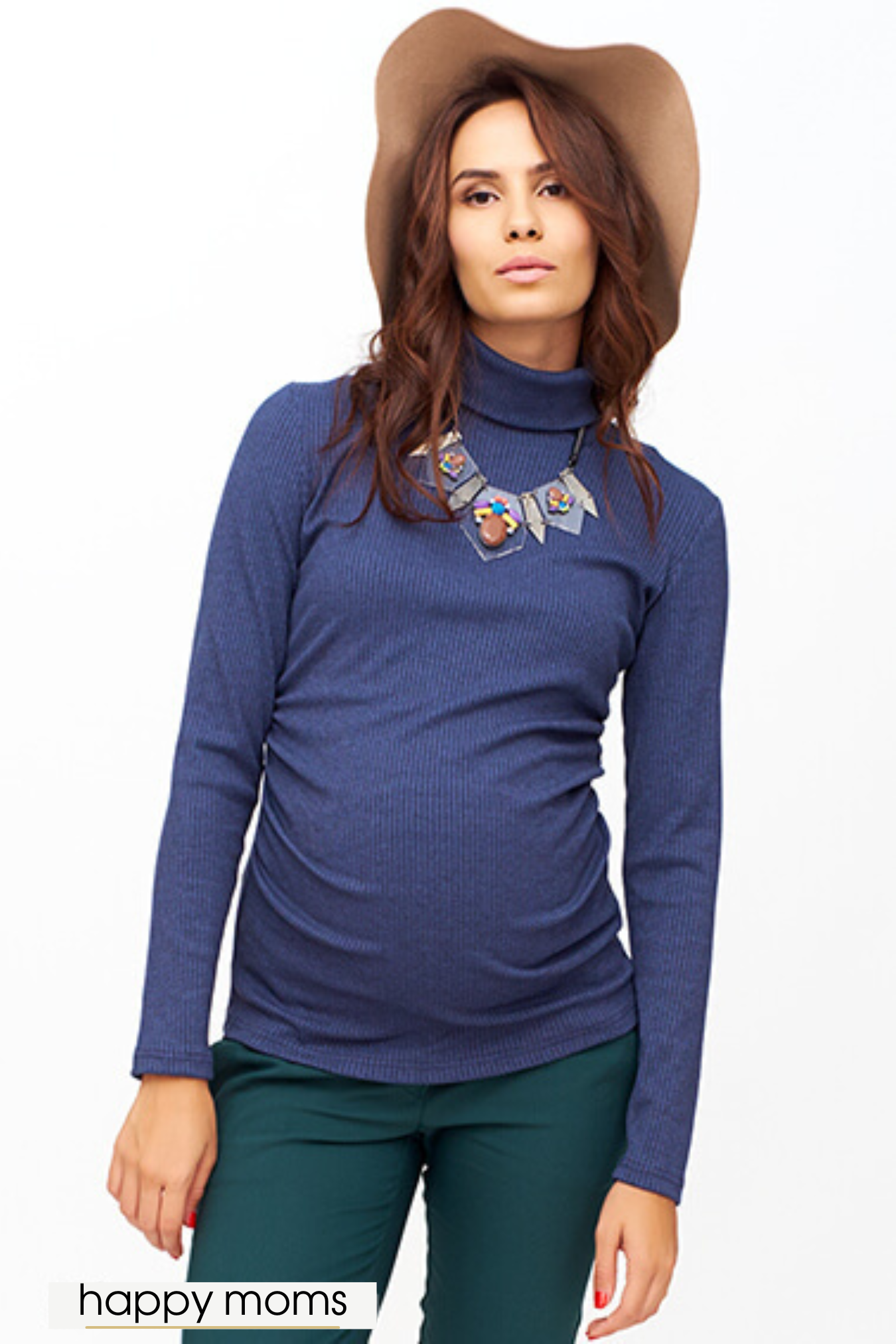 Водолазка для беременных женская повседневная трикотажная лапша лонгслив кофта кофточка свитер / Happy Moms