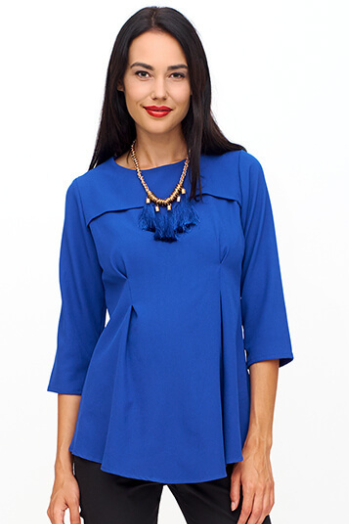 Блузка для беременных ярко-синего цвета интернет магазин Happy-Moms.ru