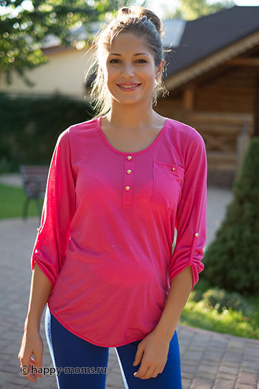 Блузка для беременных розовая 11228 интернет магазин Happy-Moms.ru
