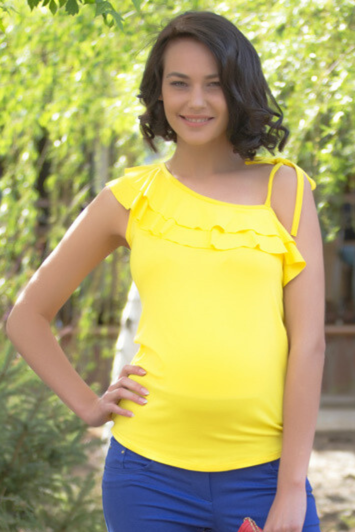 Блузка для беременных желтый, интернет-магазин Happy-Moms.ru