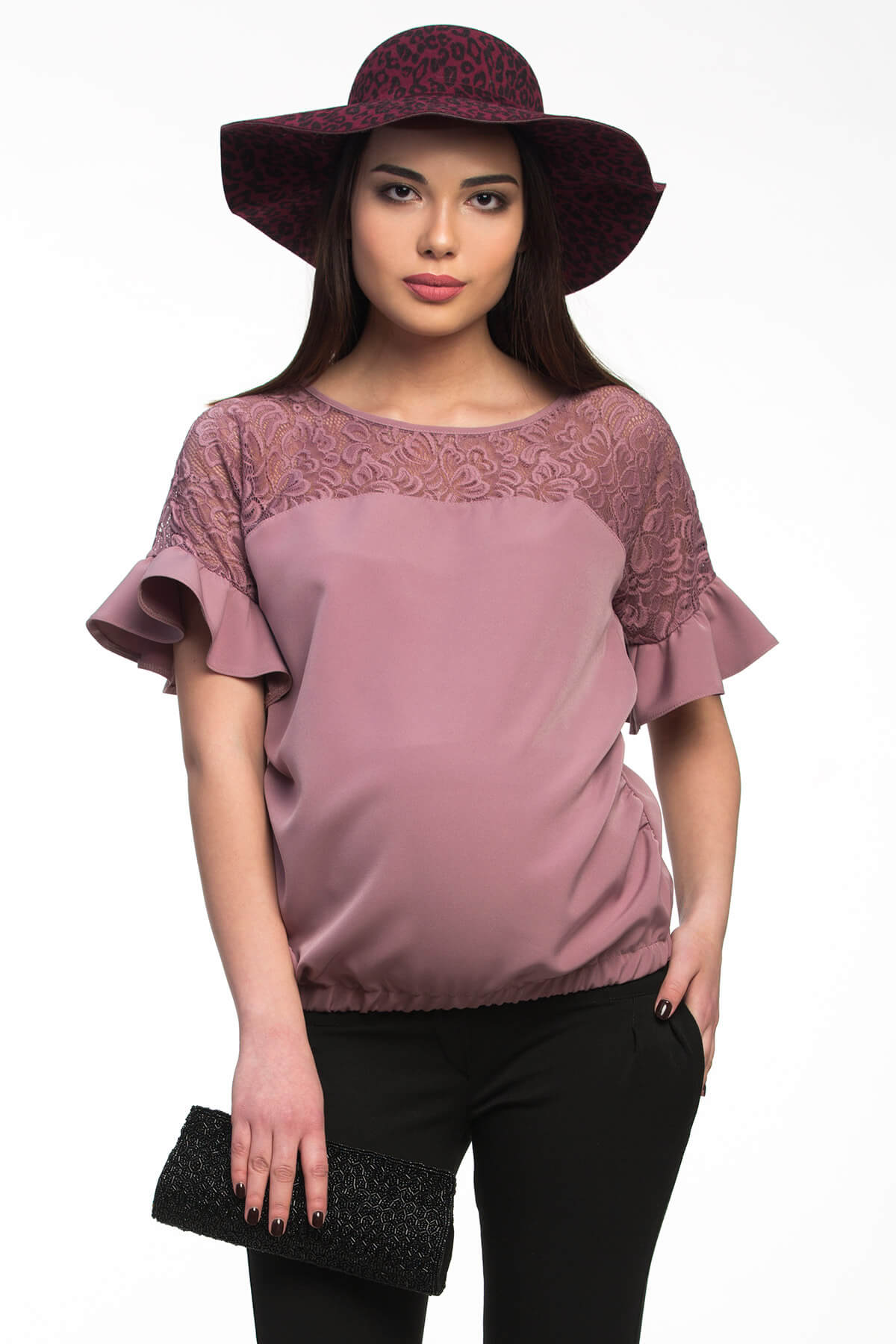 Блузка для беременных лилового цвета Happy-Moms.ru