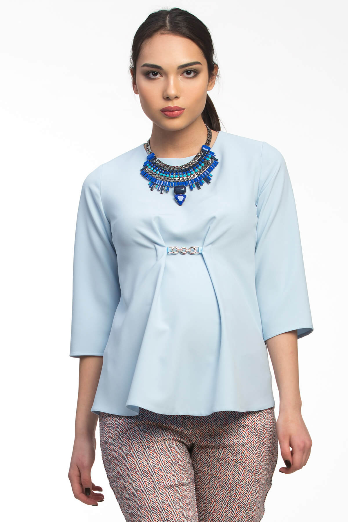 Блузка для беременных женская офисная летняя блуза кофта рубашка одежда будущих мам / Happy Moms
