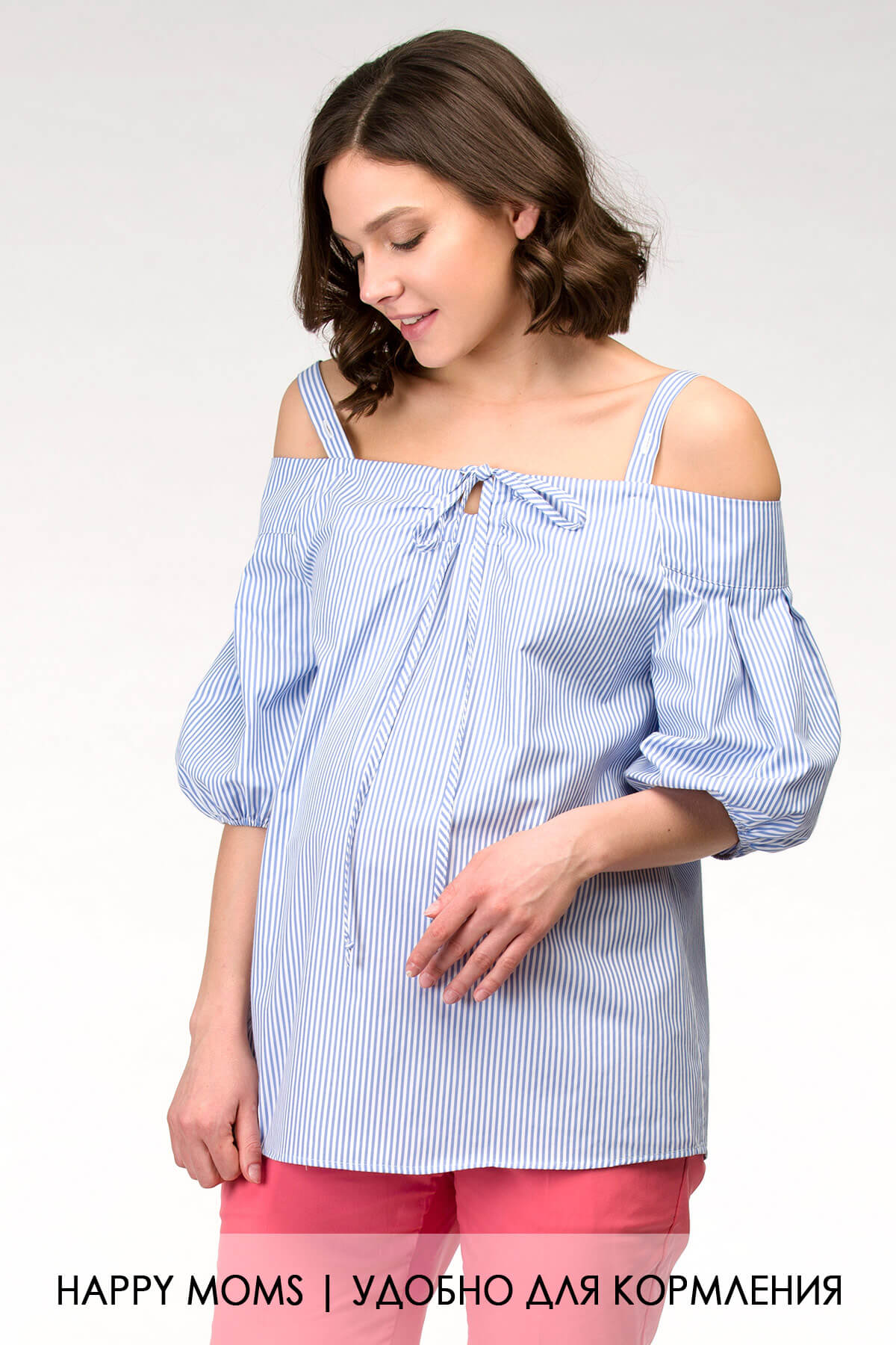 Блузка топ для беременных и кормящих мам летняя / Happy Moms