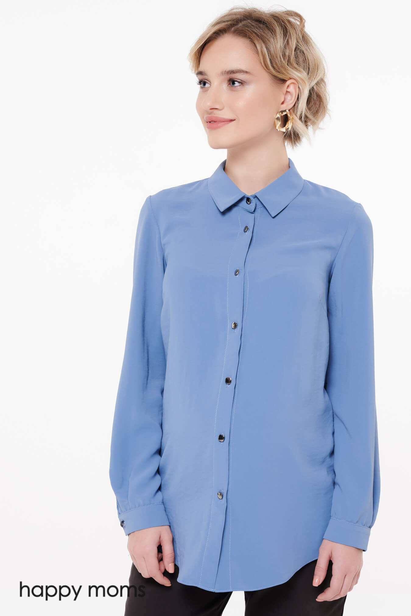 Блузка для беременных женщин офисная классическая блуза рубашка женская одежда для будущих мам / Happy Moms