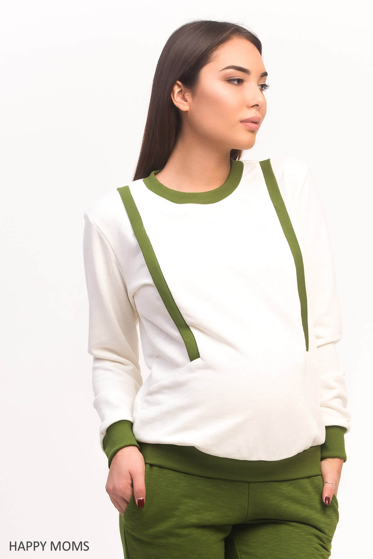 Белый джемпер для беременных и кормящих мам купить Happy-Moms.ru
