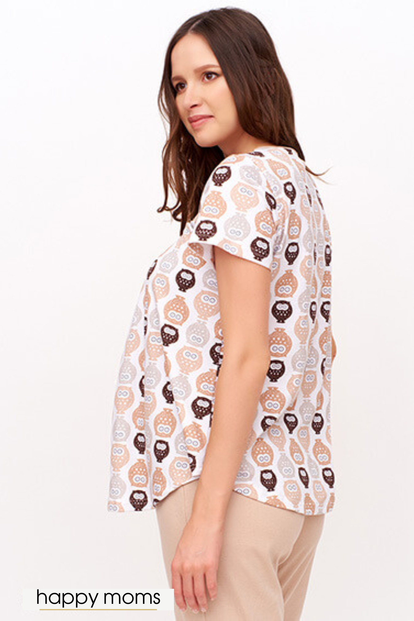 Домашняя блузка для кормления с коротким рукавом 33058 в интернет магазине Happy-Moms.ru