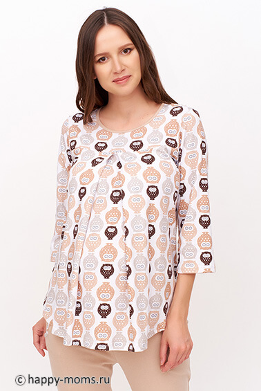 Блузка для кормления с рукавом 3/4, арт. 33065 купит в интернет магазине Happy-Moms.ru