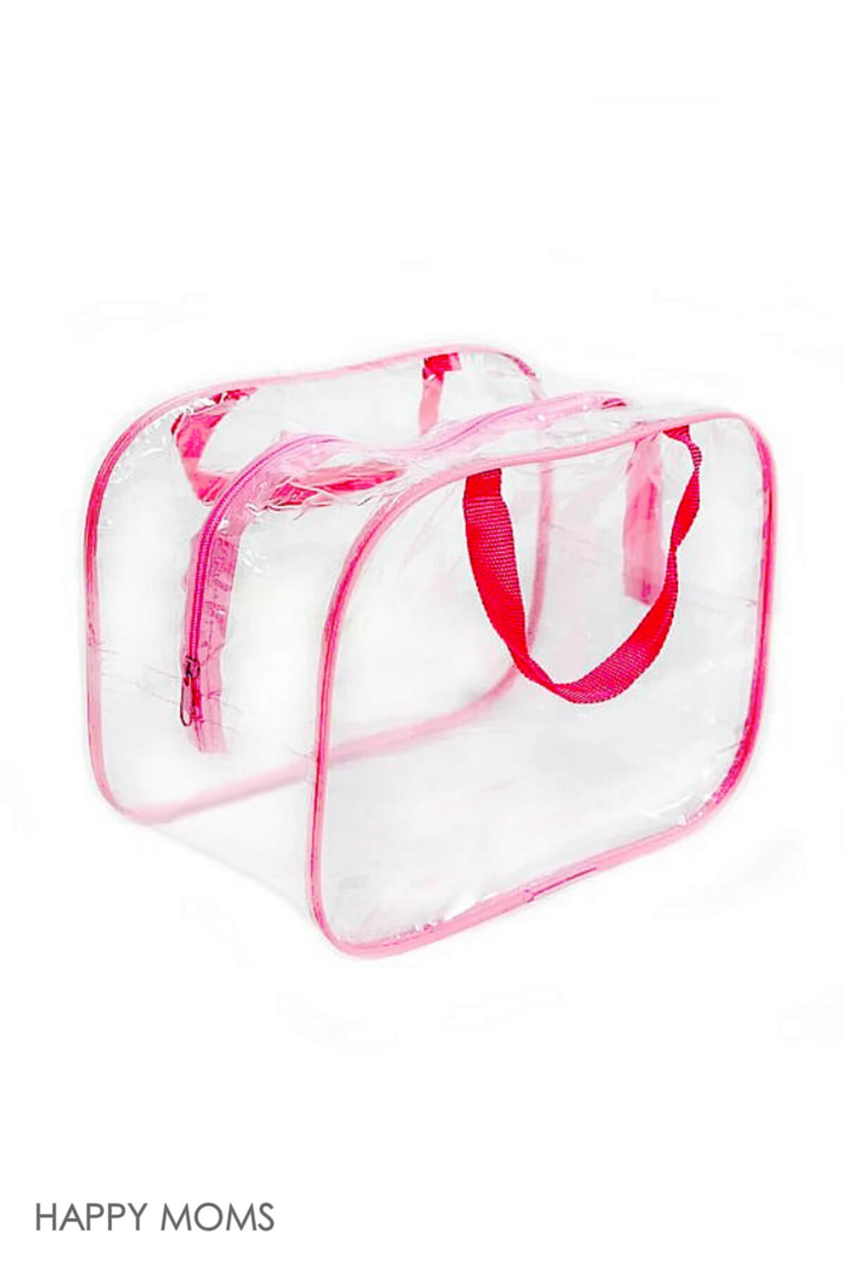 Средняя прозрачная сумка в роддом розовая Happy Moms