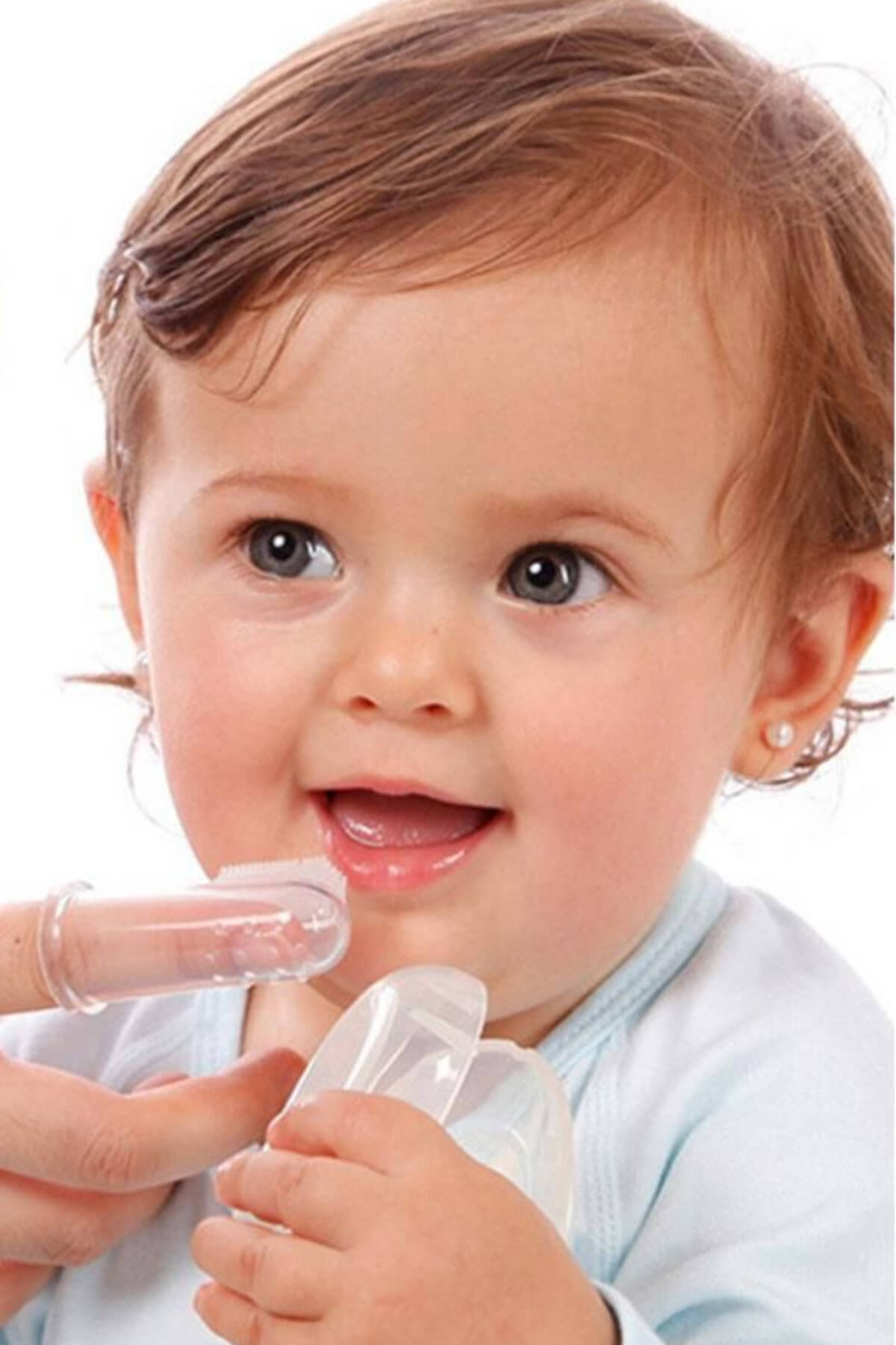 Зубная щетка для младенцев на палец Happy Moms