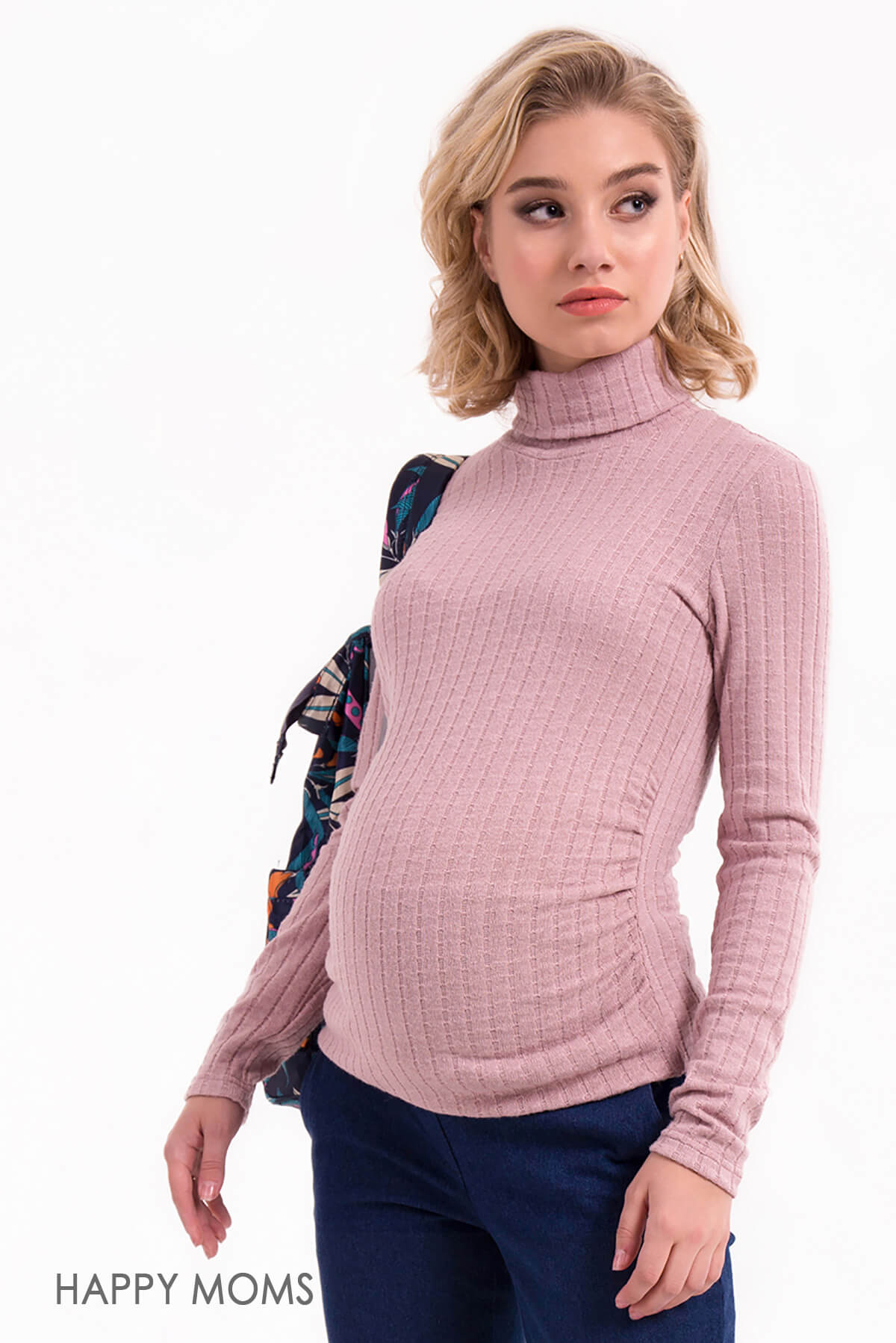 Водолазка для беременных и будущих мам женская повседневная теплая кофта кофточка свитер / Happy Moms