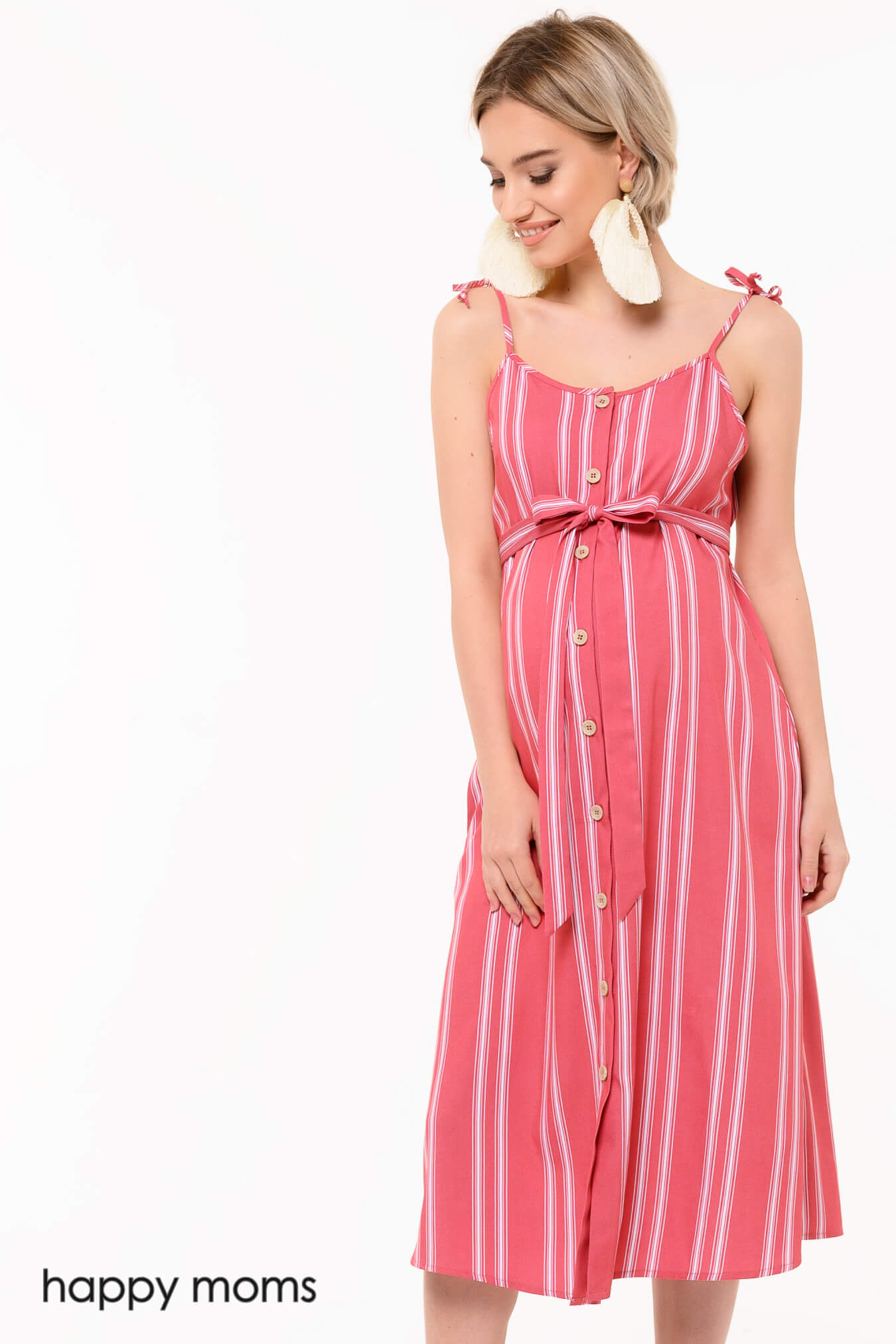 Сарафан для беременных женщин летний длинный офисный платье одежда для будущих мам / Happy Moms
