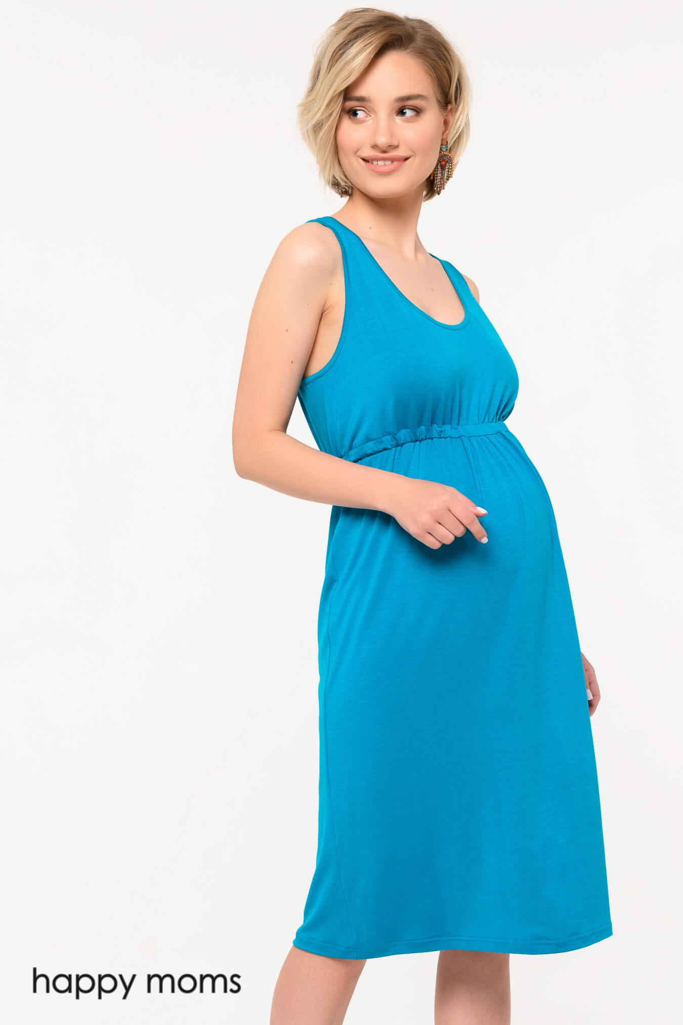 Сарафан для беременных летний женский хлопок платье повседневное домашнее трикотажное в роддом / Happy Moms