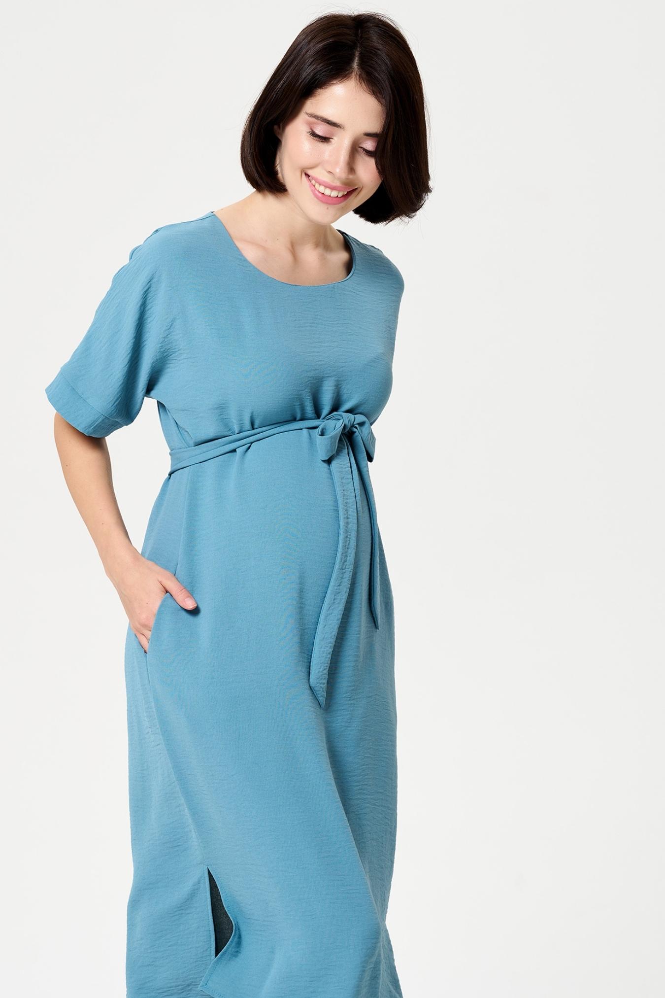 Платье для беременных повседневное летнее свободное нарядное одежда в офис для будущих мам / Happy Moms