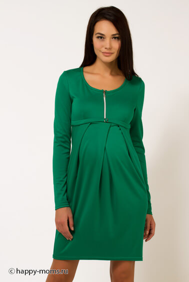 Зеленое платье для беременных интернет-магазин Happy-Moms.ru
