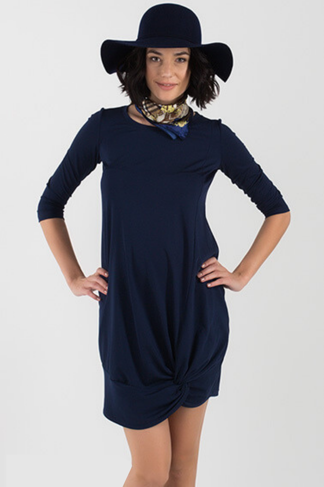 Платье для беременных до колена синего цвета 99265 интернет магазин Happy-Moms.ru