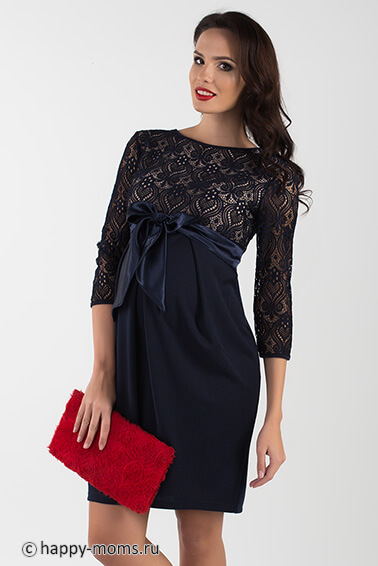 Темно синее платье для беременных купить в Happy-Moms.ru