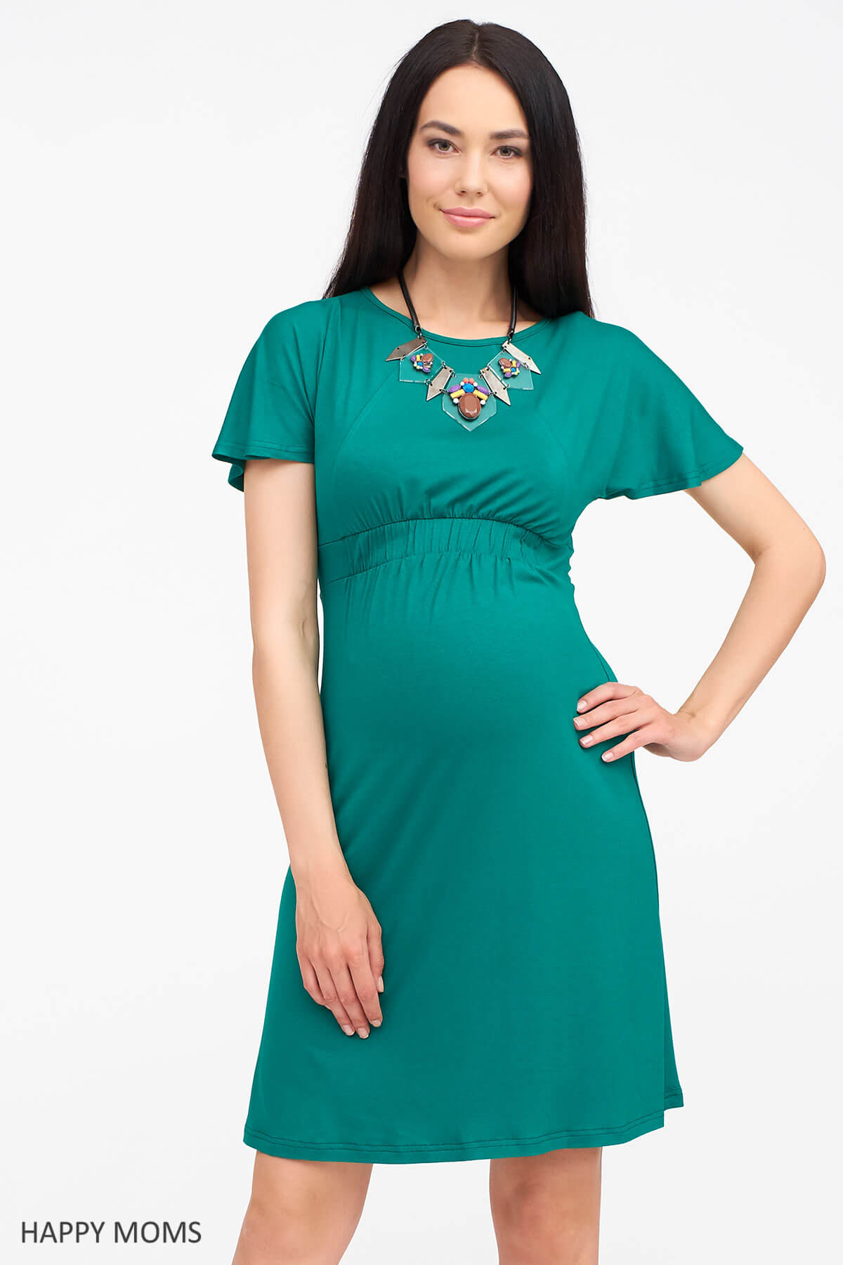 Платье для беременных зеленое купить Happy-Moms.ru