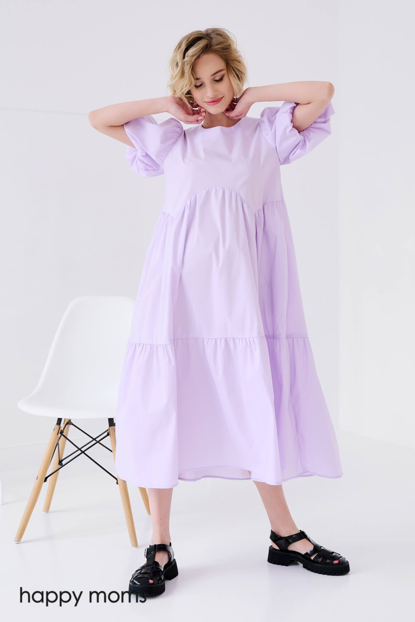 Платье для беременных летнее повседневное свободное домашнее одежда в офис для будущих мам / Happy Moms