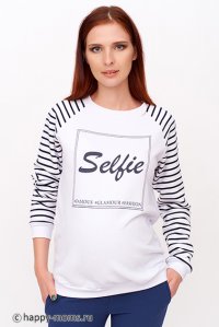 Белый Свитер Selfie для беременных в интернет магазине Happy-Moms.ru