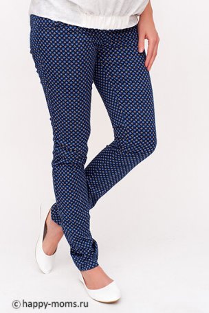 Синие брюки для беременных их хлопка купить в интернет магазине