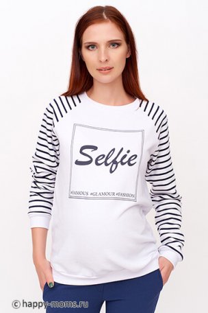 Белый Свитер Selfie для беременных в интернет магазине Happy-Moms.ru