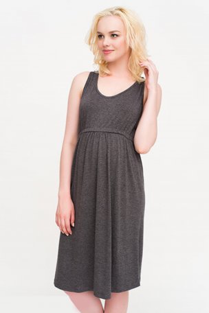 Трикотажное платье для беременных тёмно-серого цвета 66210 интернет магазин купить