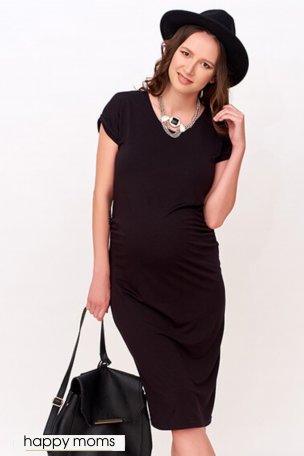 Элегантное черное платье для беременных 99255 купить в интернет магазине